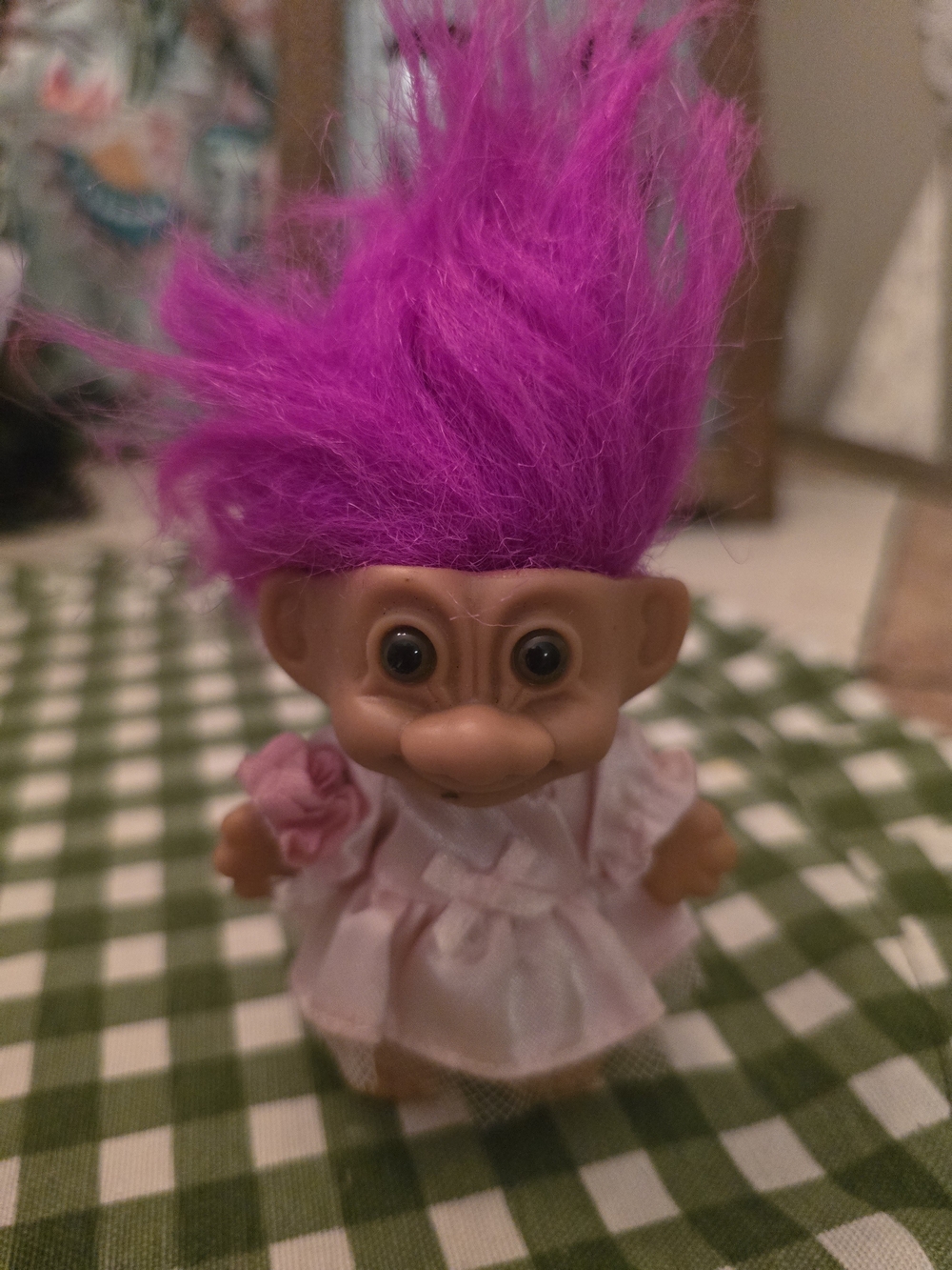 Vintage Russ Troll Doll Hot Pink Classic Pink-Haired Troll Doll Toy